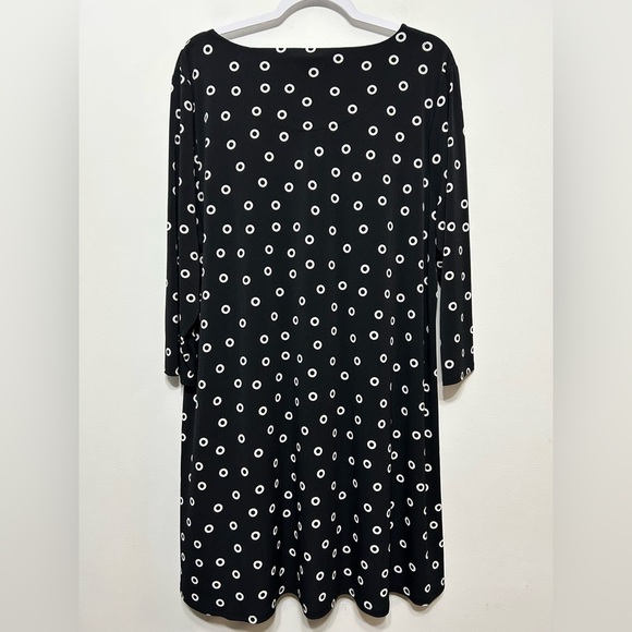 Chicos Circle Grommet Dot Print Asymmetrical High Low Tunic Shirt - Picture 9 of 14